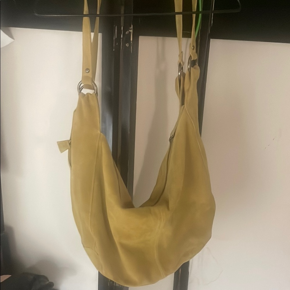 Free People Yellow Suede Hobo Bag